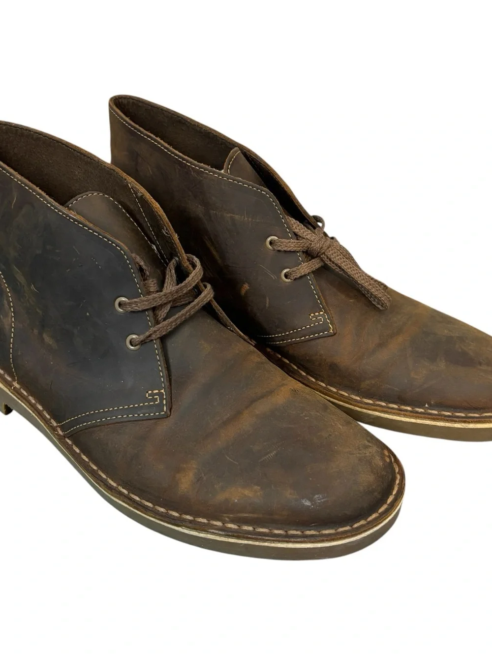 clarks men’s brown leather Bushacre 2 chukka Boots size 9